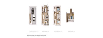 a floor plan is shown with three different views of a house