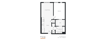 B1B One Bedroom / One Bath (Phase One). The Rigsbee Collection. Durham, NC.