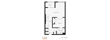 B2 One Bedroom / One Bath (Phase One). The Rigsbee Collection. Durham, NC.