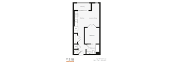 B3 One Bedroom / One Bath (Phase One). The Rigsbee Collection. Durham, NC.