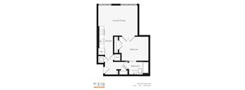 B4 One Bedroom / One Bath (Phase One). The Rigsbee Collection. Durham, NC.