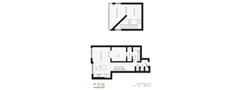 B7 One Bedroom / One Bath Penthouse (Phase One). The Rigsbee Collection. Durham, NC.