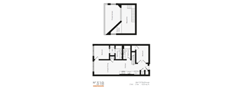C5 Two Bedroom / Two Bath Penthouse (Phase One). The Rigsbee Collection. Durham, NC.