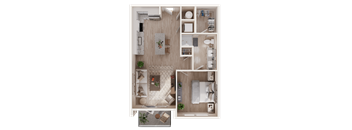 A1- One Bed / One Bath. The Easley. Rock Hill, SC.