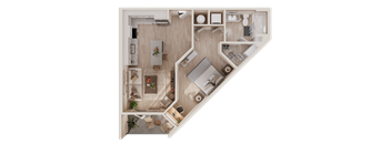 A2- One Bed / One Bath. The Easley. Rock Hill, SC.