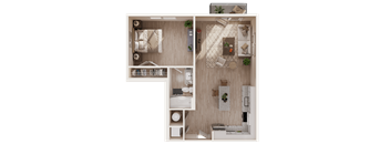 A3- One Bed / One Bath. The Easley. Rock Hill, SC.