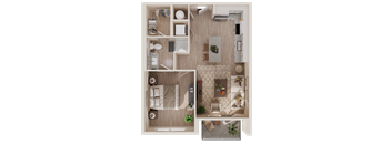 A4- One Bed / One Bath. The Easley. Rock Hill, SC.