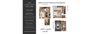 A house plan for a townhome with a garage.