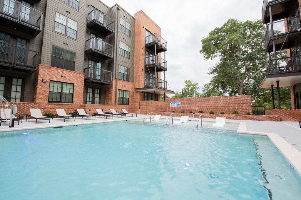 our apartments have a large pool in front of our building