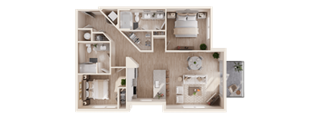 B2 - Two Bedroom / Two Bath. The Easley. Rock Hill, SC.