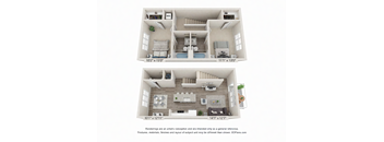 A floor plan of a two-bedroom apartment with dimensions and a disclaimer.