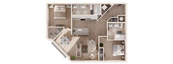 B3 - Two Bedroom / Two Bath. The Easley. Rock Hill, SC.