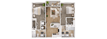E Floor Plan at The Fitzgerald, Spartanburg, SC, 29302