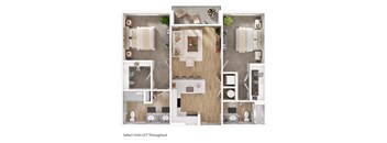 2 Bed 2 Bath Floor Plan at The Fitzgerald, Spartanburg, SC
