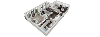 1 Bedroom 1 Bath with Balcony B at Skylark, Savannah, GA