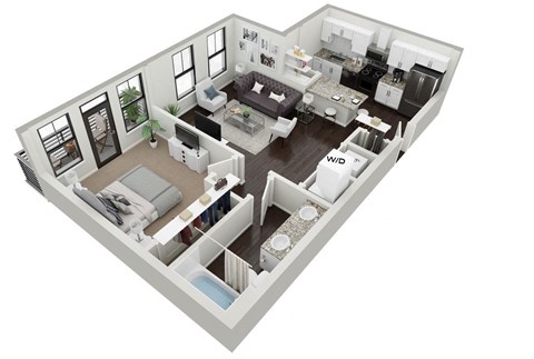 1 Bedroom 1 Bath with Balcony B at Skylark, Savannah, GA