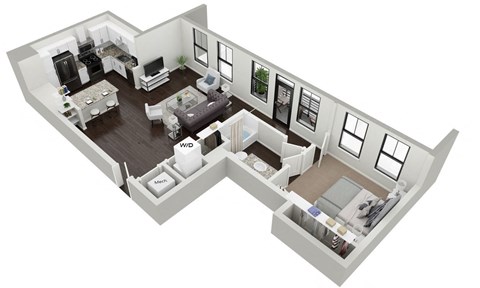 1 Bedroom 1 Bath with Balcony C at Skylark, Savannah, Georgia