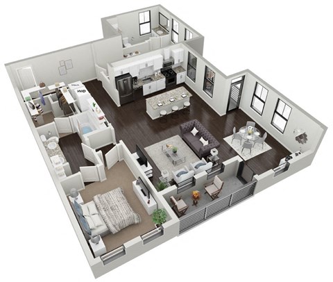 Large 2 Bedroom 2 Bath with Double Balconies at Skylark, Savannah, GA