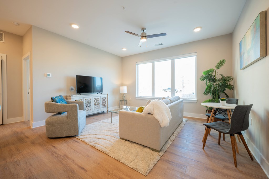a living room with a couch and chairs and a tv at Park View Greer, Greer, SC, 29365