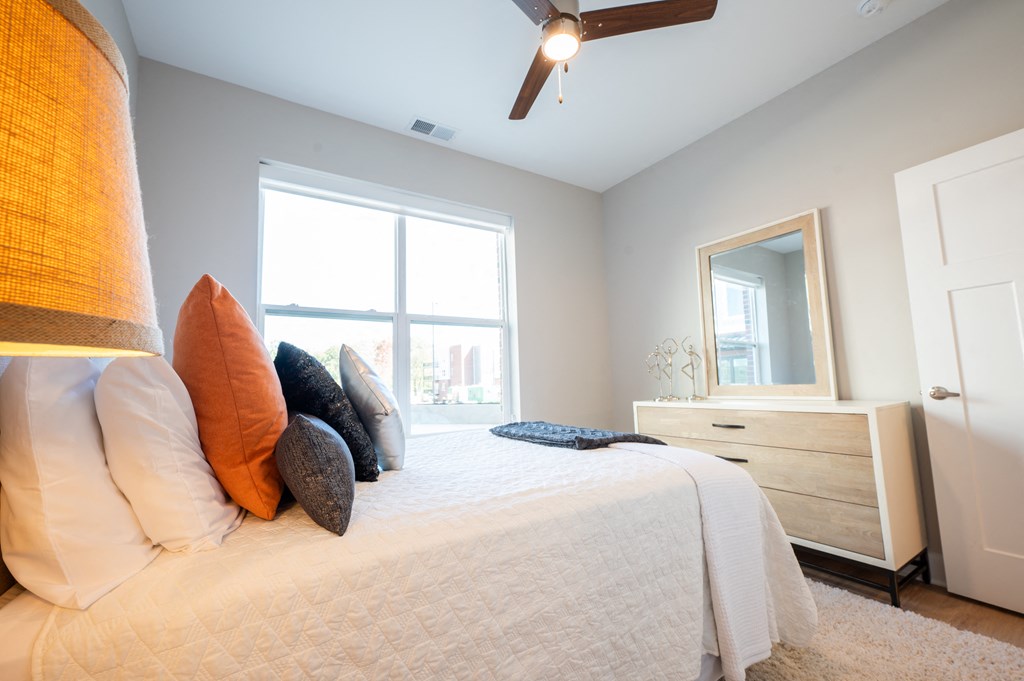 a bedroom with a large bed and a window at Park View Greer, Greer, SC