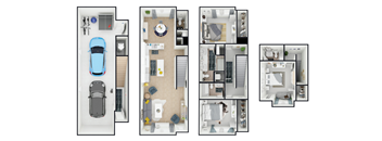 A series of four images showing different floor plans of a house.