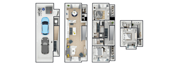 A series of four images showing different floor plans of a house.