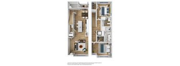 a rendering of the interior of a 3d floor plan
