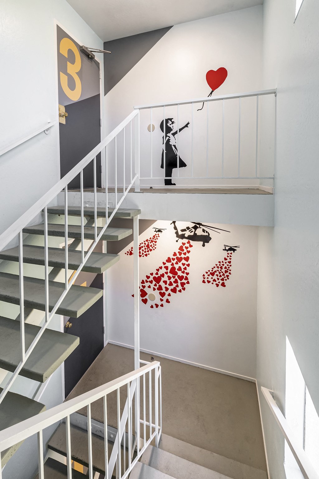 stairs heading to the floors.