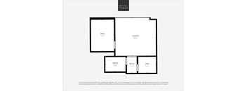 A black and white image of a floor plan for a Brick+Timber property.
