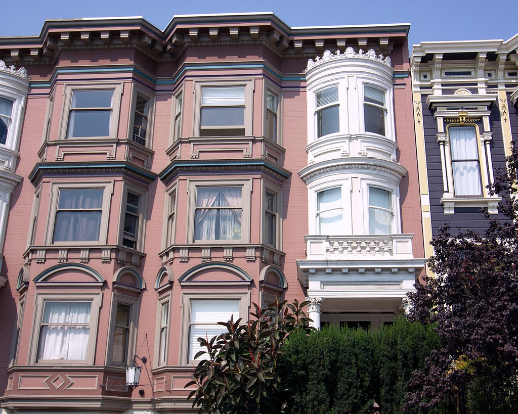 Exterior view of the apartment building