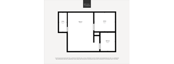 A black and white image of a floor plan for a Brick+Timber property.