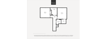 A floor plan of a home with labeled rooms such as Bedroom, Bathroom, Kitchen, and Living Room.