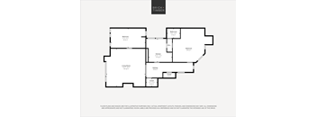 A black and white image of a floor plan for a property named Brick+Timber.