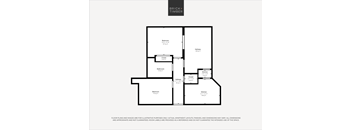 A black and white image of a floor plan for a Brick+Timber home.
