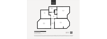 A black and white image of a floor plan for a property named Brick+Timber.