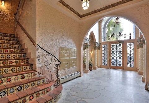 Elegant lobby with a staircase