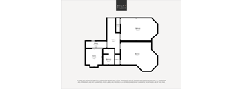 A black and white image of a floor plan for a property by Brick+Timber.