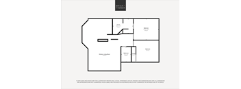 A black and white image of a floor plan for a Brick+Timber property.