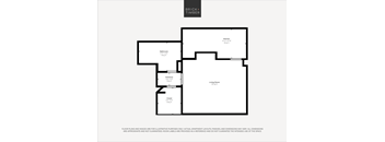 A black and white image of a floor plan for a Brick+Timber property.