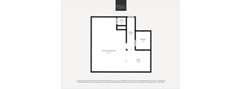 A black and white image of a floor plan for a property by Brick+Timber.