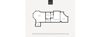 A black and white image of a floor plan for a property named Brick+Timber.