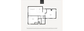 A black and white image of a floor plan for a Brick+Timber property.