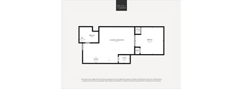 A black and white image of a floor plan for a property by Brick+Timber.