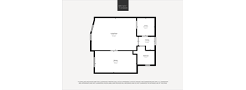 A black and white image of a floor plan for a Brick+Timber property.