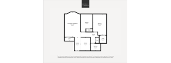 A black and white image of a floor plan for a property by Brick+Timber.