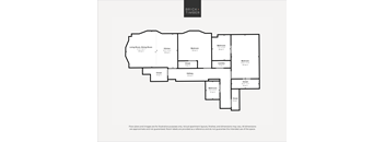 A black and white image of a floor plan for a property by Brick+Timber.