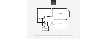 A black and white image of a floor plan for a property by Brick+Timber.