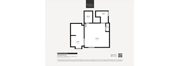 A black and white image of a floor plan for a property by Brick+Timber.