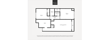 A black and white image of a floor plan for a property by Brick+Timber.