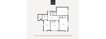A black and white image of a floor plan for a property by Brick+Timber.